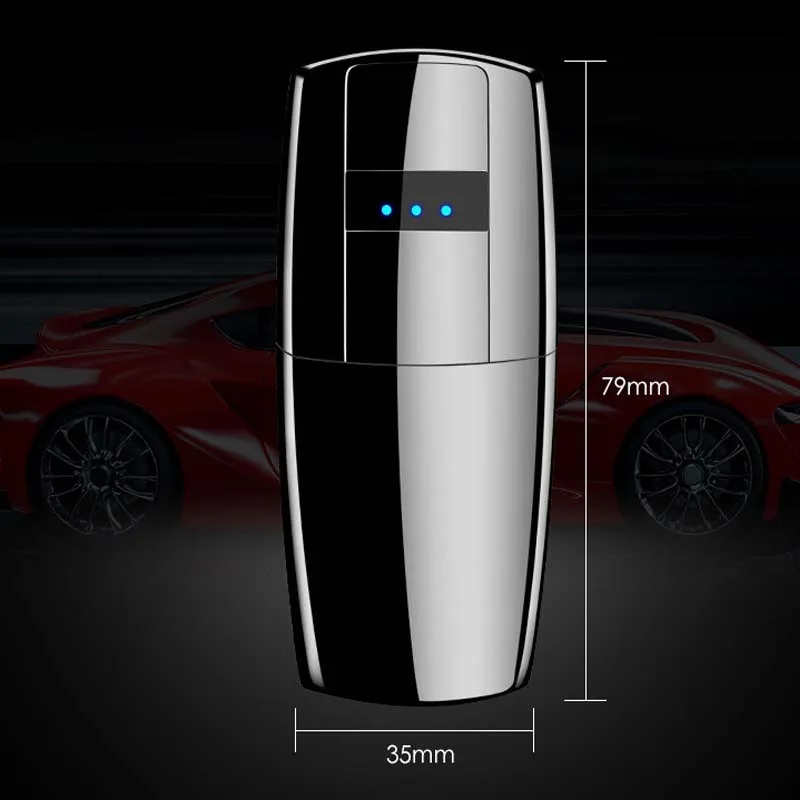 Модная Зажигалка Ветрозащитная зарядка через Usb двойная дуговая зажигалка с дисплеем питания кнопочный переключатель электронные зажигалки принадлежности для курения