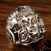 100%925 silver sterling silver buddha magic between the vintage domineering ring free shipping