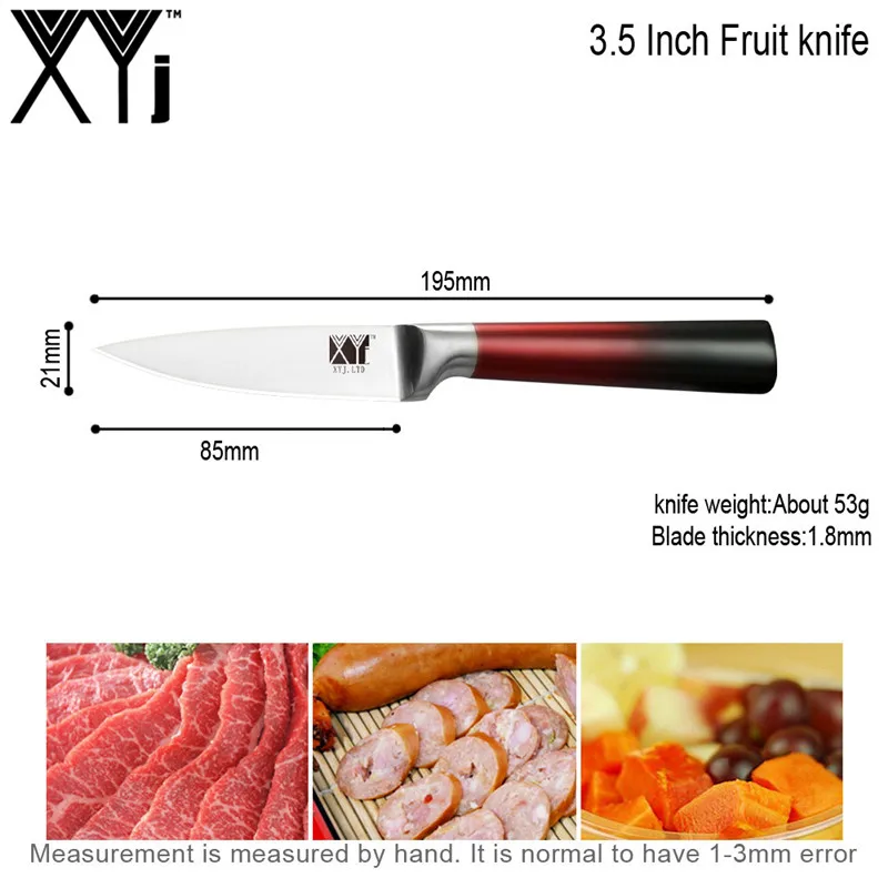 3.5 paring knife XYj кухонные ножи из нержавеющей стали 8 ''7'' 5 ''3,5'' шеф-повара для нарезки хлеба Santoku нож для очистки овощей приспособление для дома инструменты для приготовления пищи - Цвет: 3.5 paring knife