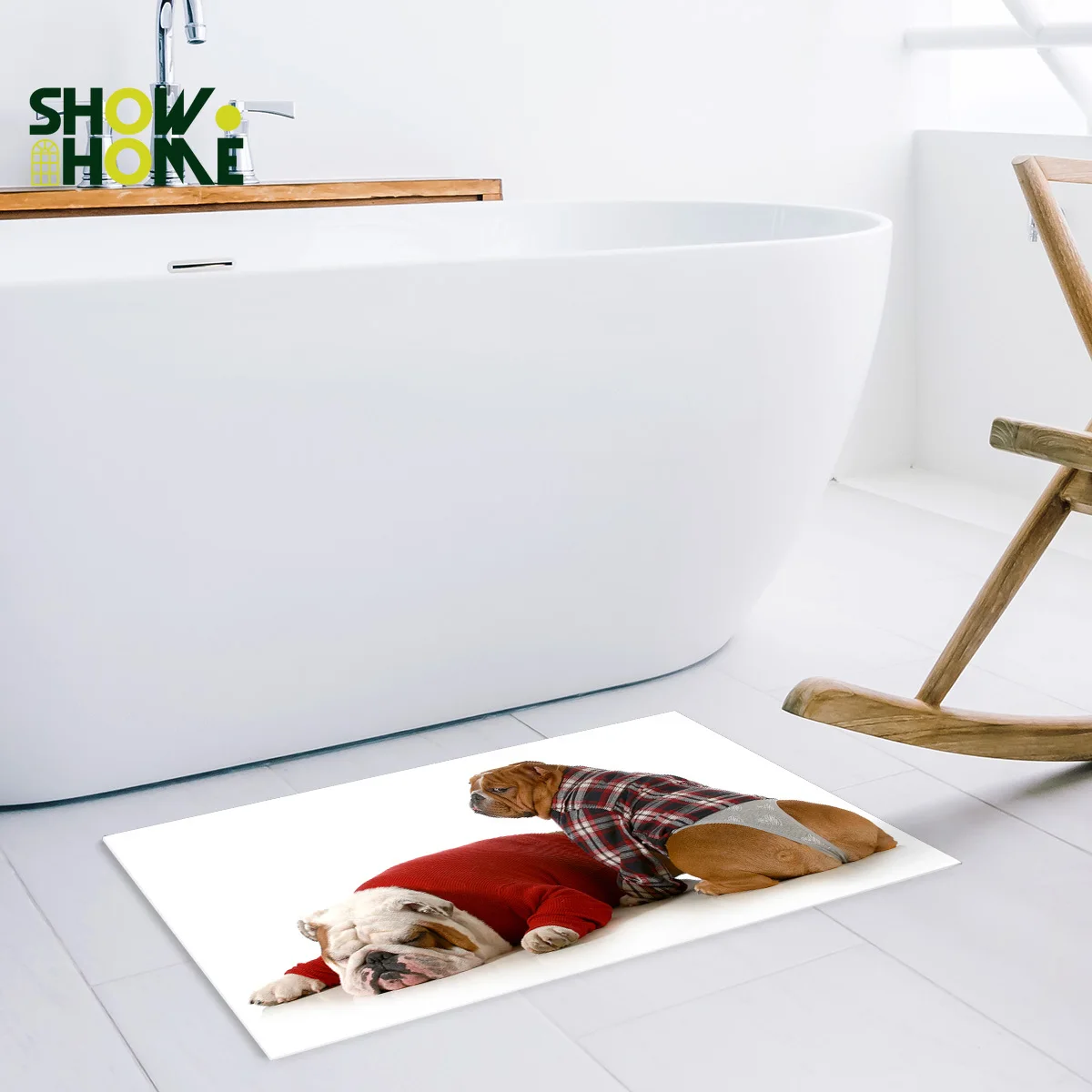 Showhome Bulldog душевые занавески комплекты для ванной с ковриками коврик душевой