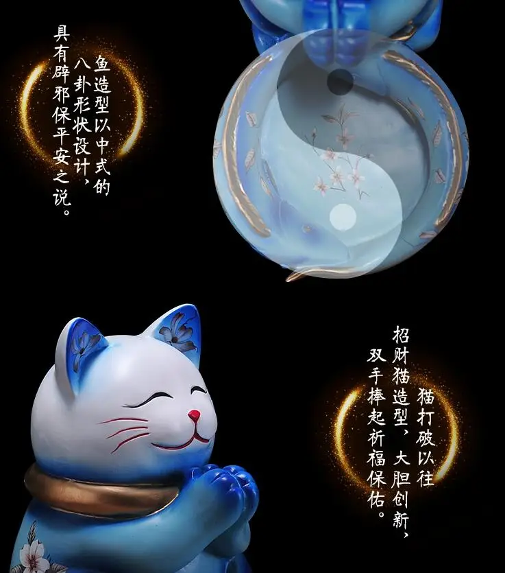 Керамика Lucky ремесел неоновая вывеска номер манэки-нэко \ Кот фигурки богатство