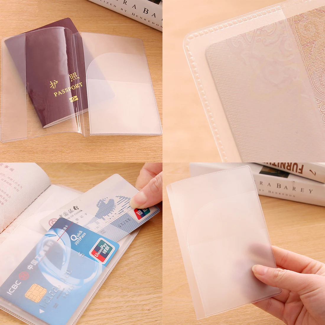 

1pcs Ultra Slim Silicone Transparent Waterproof Dirt ID Card Holders Passport Cover Travel Protector Storage Bags