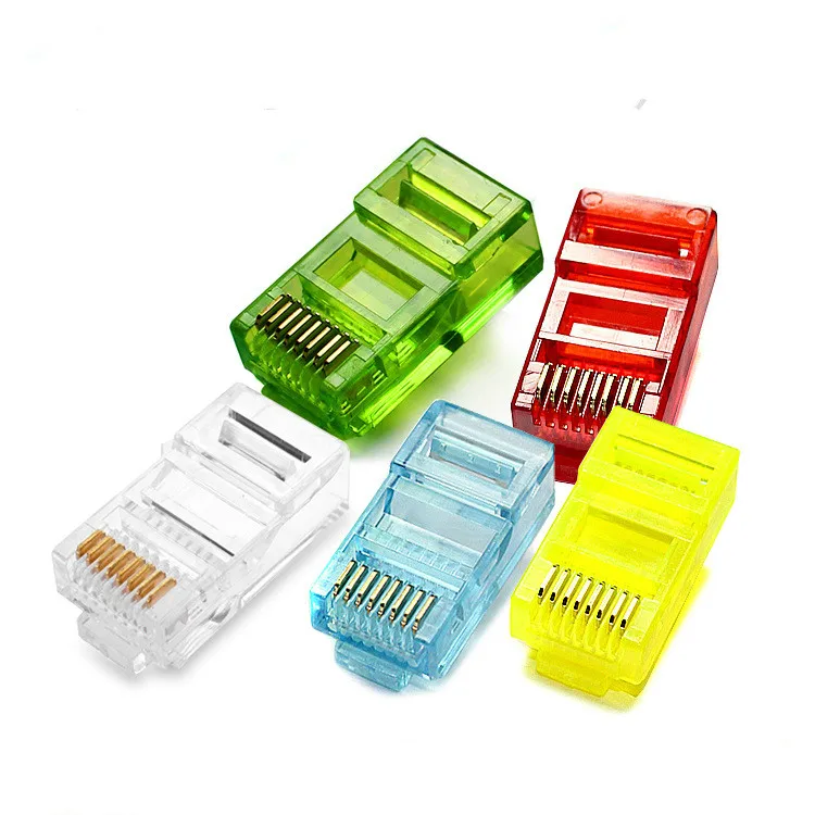 20/50/100 шт RJ45 кабелей Ethernet модуль разъем сетевой RJ-45 с украшением в виде кристаллов