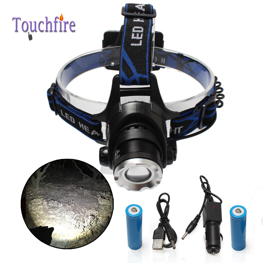 XML L2 Перезаряжаемый на 1200 люмен светодиодный фонарь для рыбалки в наружном исполнении на лобную лампу для 2-х 18650 батарей. Кнопка заднего фонаря на лобную лампу.