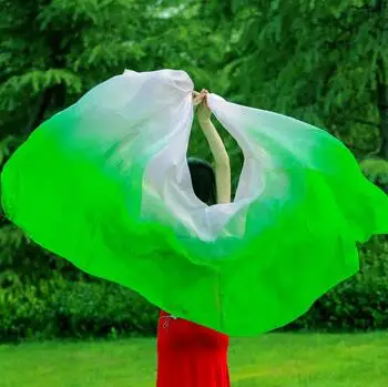 as picture 1 шт. шелковая вуаль+ 1 шт. цепочка POI Ball для женщин танец живота шелковая вуаль пой стример для сцены - Цвет: as picture