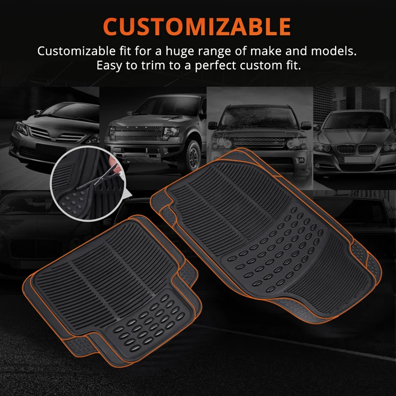 Partol автомобиля коврики против скольжения Гибкая прочная черный интерьер стиль