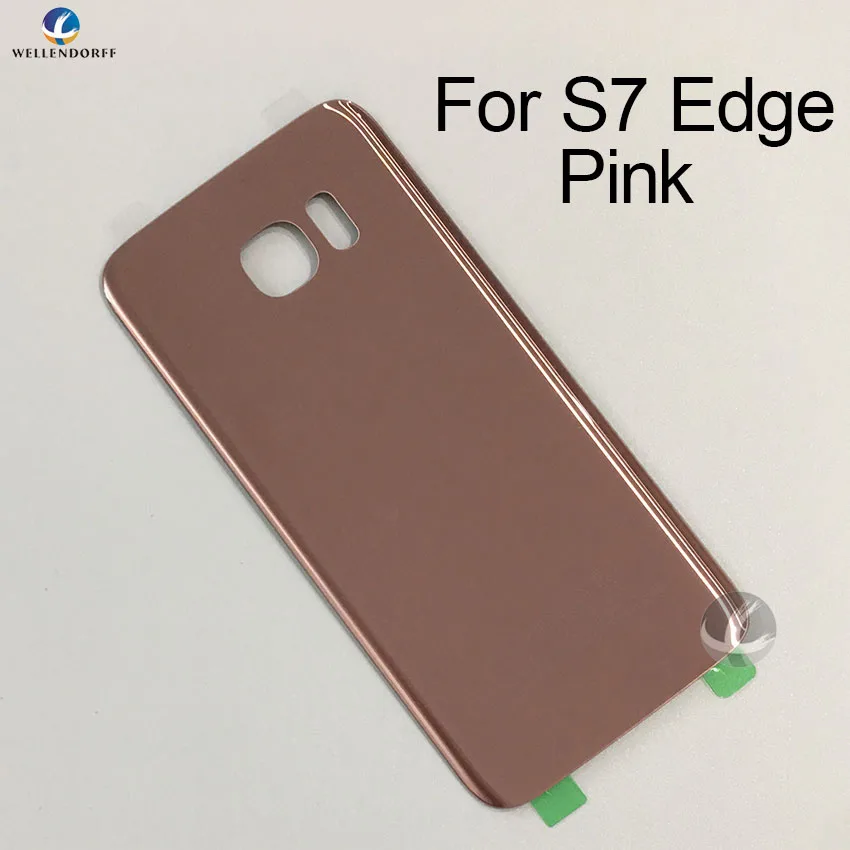 Задний стеклянный корпус+ клей для samsung Galaxy S7 S7 Edge G930 G935F G9350 задняя панель Крышка батарейного отсека с логотипом