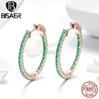 Женские круглые серьги-гвоздики из серебра 925 пробы с фианитом