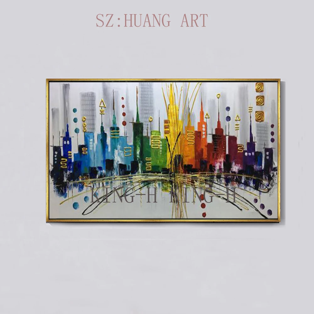 Современная ручная роспись маслом нож Париж городская архитектура Ландшафтный