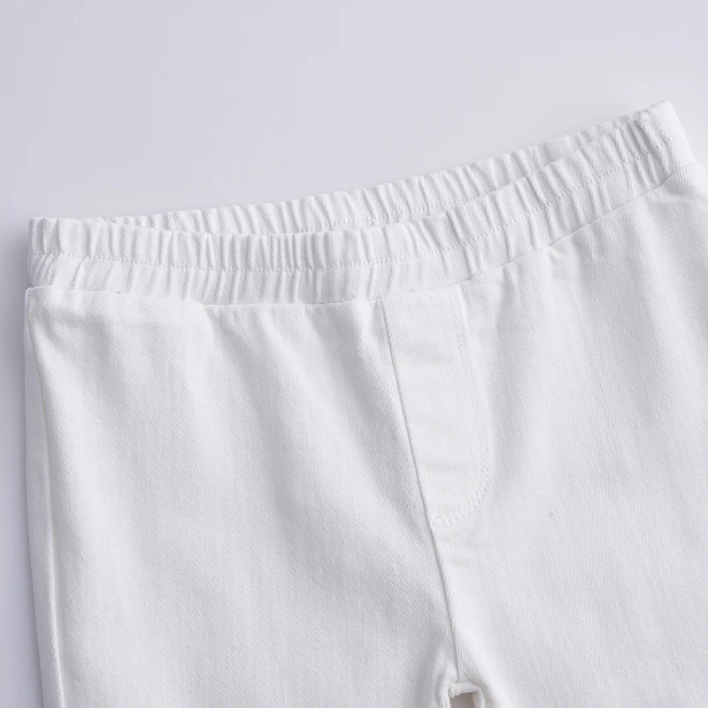 Девушки Джинсы Белый Нормальной Талией Осень 2017 Весна Чистый цвет Эластичный