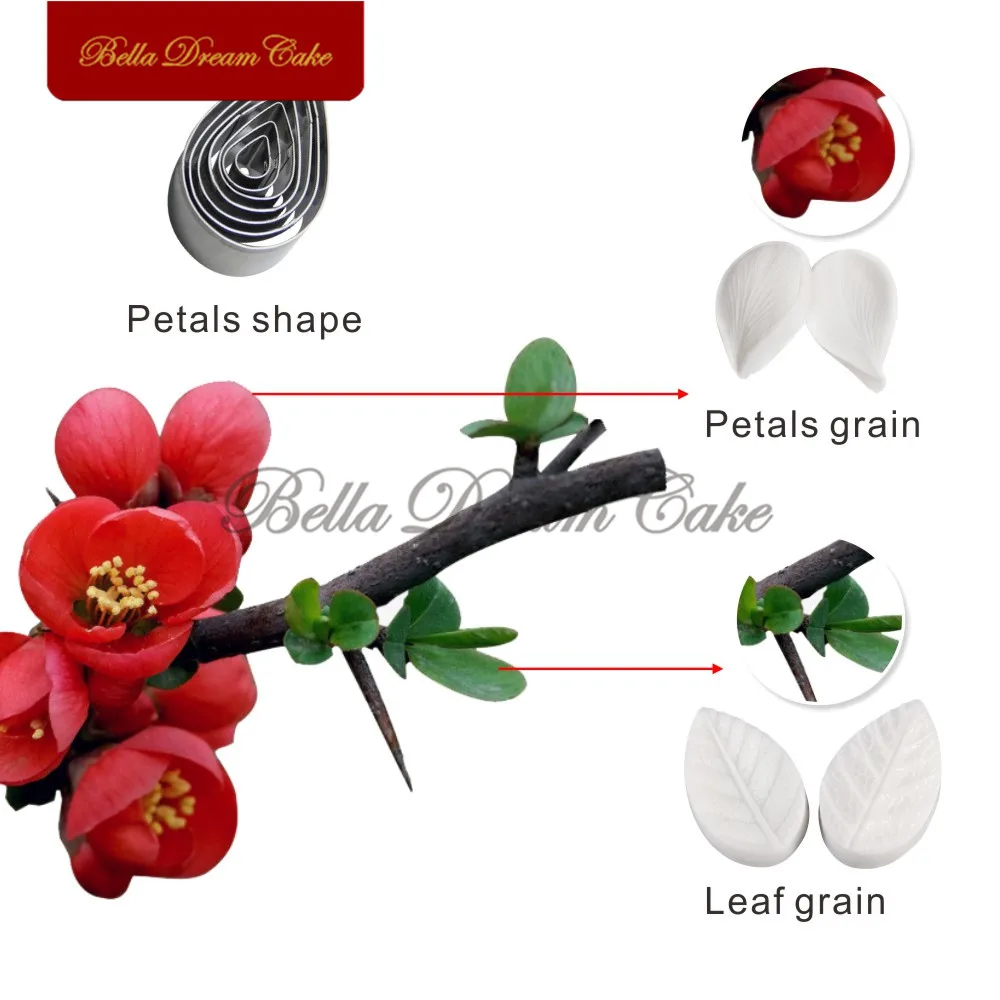 Силиконовая форма для цветов и листьев с резаком из нержавеющей стали | Дом сад