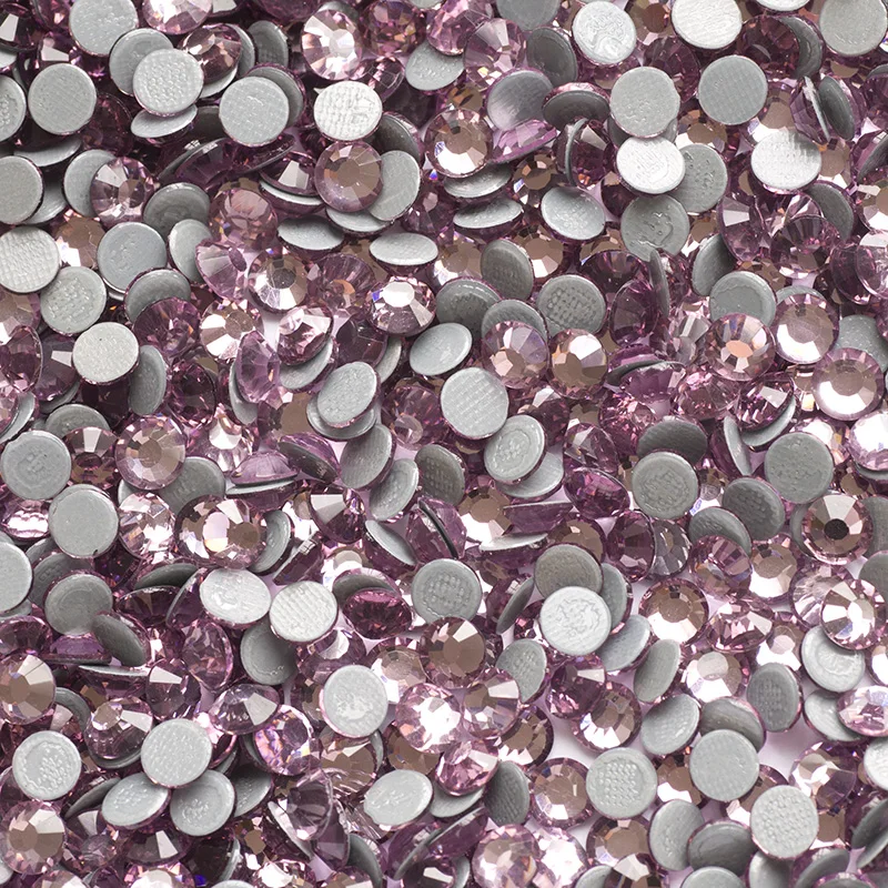 YANRUO 2058HF Light Amethyst Strass Hot Fix Rhinestones Glass Flat Back Adhesive Rhinestone Transfers Crystal wedding Decoration | Дом и сад