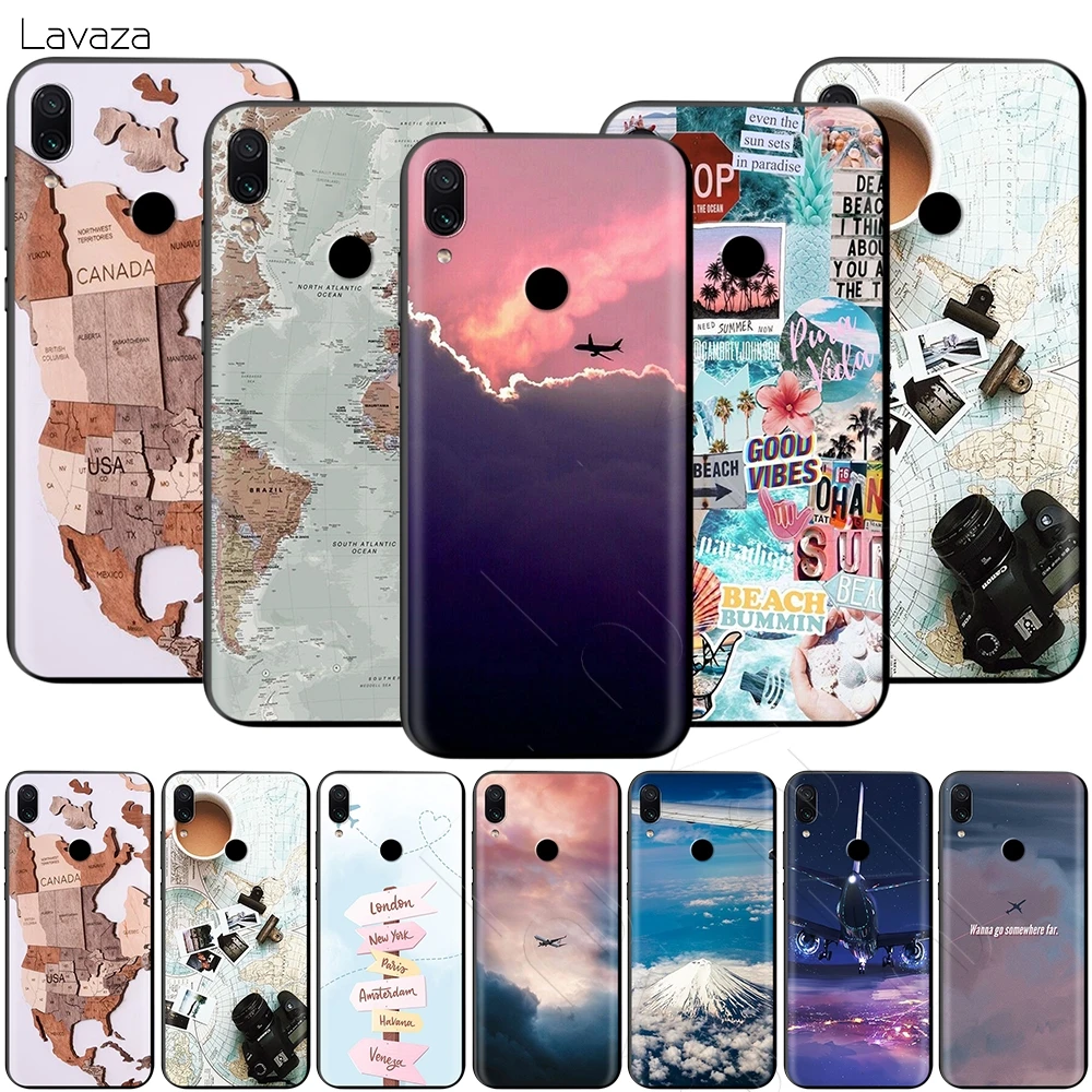 Lavaza Travel World Map Plane Plans Case for Xiaomi Redmi Note 4A 4X 5 5A 6 6A 7 S2 Pro Go Prime Plus |