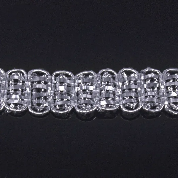 11 мм плетеная Серебряная кружевная отделка металлические украшения аппликация