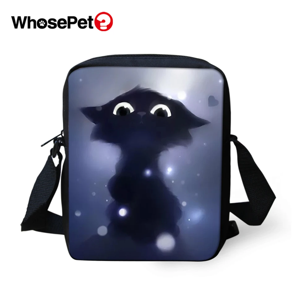 WHOSEPET женские сумки-мессенджеры с мультяшными кошками принты через плечо модные