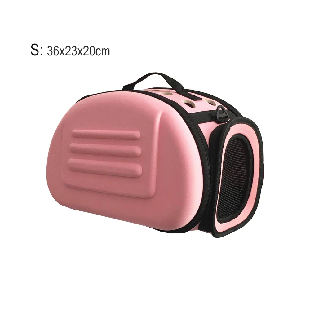 S-Pink Однотонная Сумка-переноска для собак EVA складная дорожная сумка для кошек портативные сумки на плечо для маленьких собак щенков SML для переноски на открытом воздухе - Цвет: S-Pink