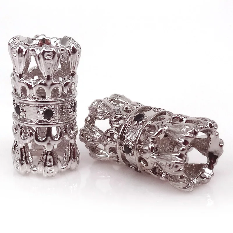 Новый разделитель браслета из микро фианита бисер с большим отверстием золотого