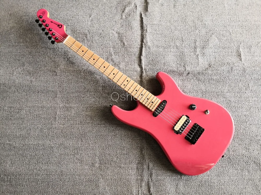 Высшее качество QShelly пользовательский розовый Charvel San Dimas 1 В гитара Birdeye клен гриф