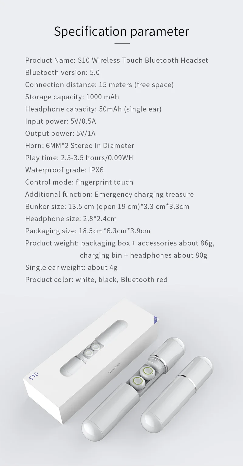 Ture Mini S10 TWS новые оригинальные беспроводные наушники Bluetooth 5,0 с сенсорным управлением, наушники, гарнитура, спортивные наушники с внешним аккумулятором