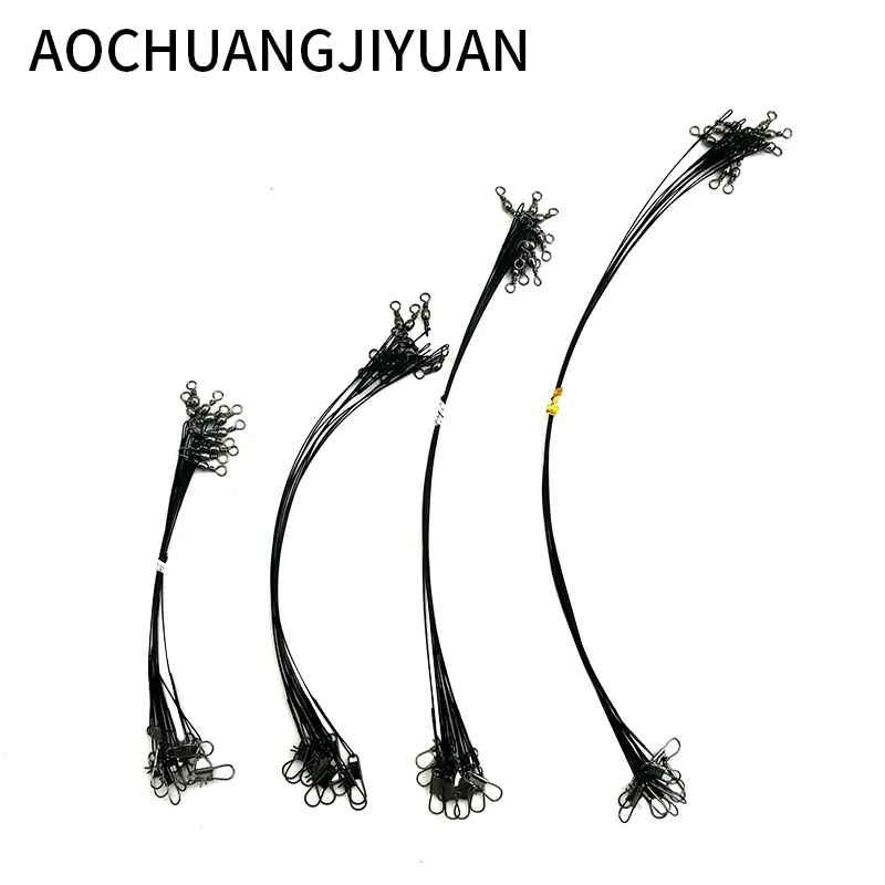10 шт. анти-укуса рыболовный поводок леска веревка ведущая Вертлюг нержавеющая
