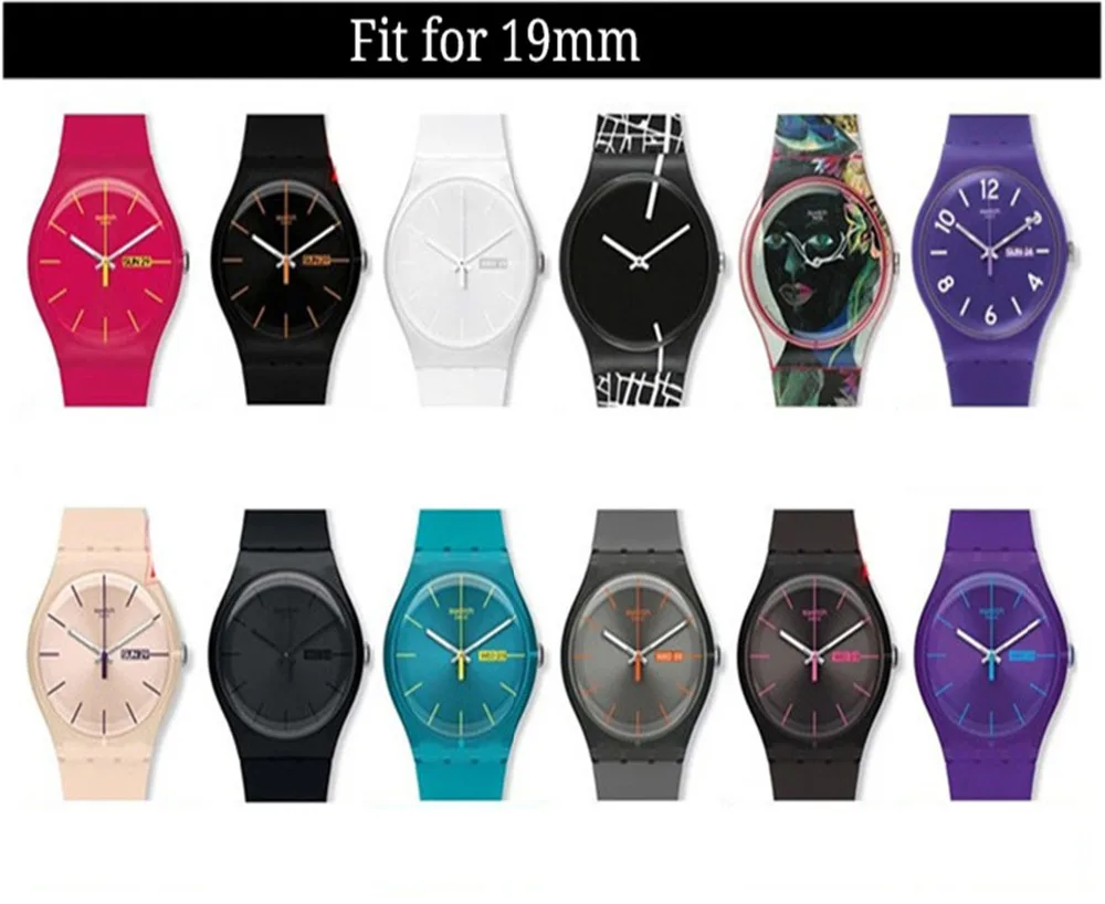 Резиновый силиконовый ремешок для наручных часов Swatch 16 мм 17 мм 19 мм 20 мм аксессуары для наручных часов