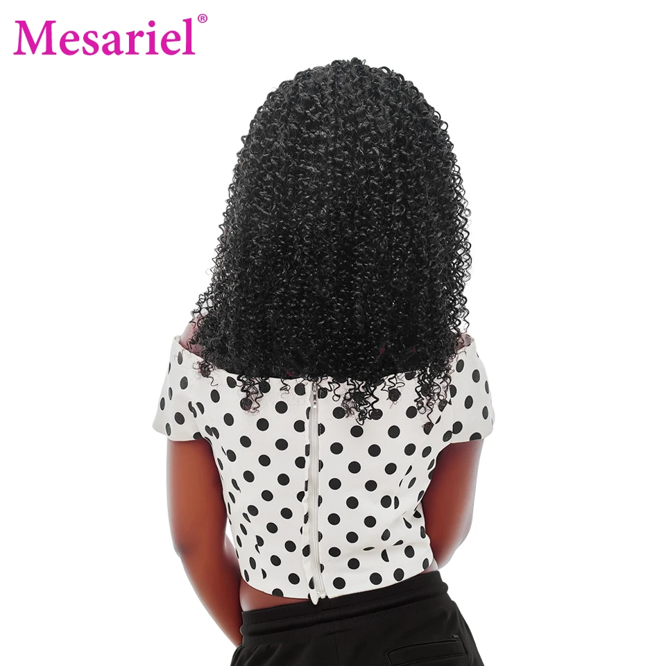 Mesariel Kinky Curly Hair 4 Bundle Deals Peruvian Bundles Remy Extension | Шиньоны и парики