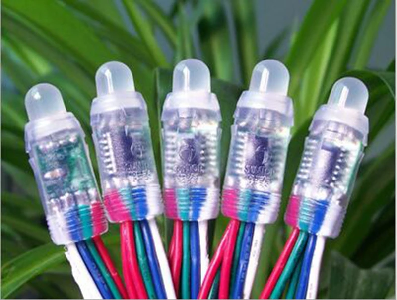1000 шт./лот Полный Цвет DC5V 12 мм WS2811 IC RGB светодиодный модуль провод