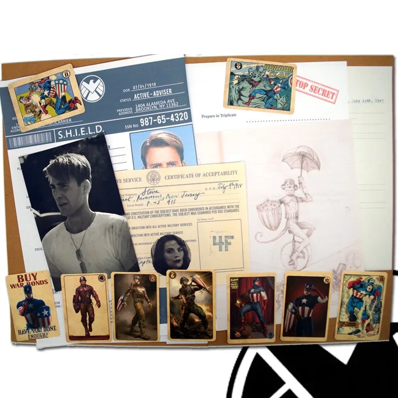 Косплей агенты Shield s.h.i.e.l. D Капитан Америка папка для документов A4 крафт-Файл Сумка школьная офисная папка для документов