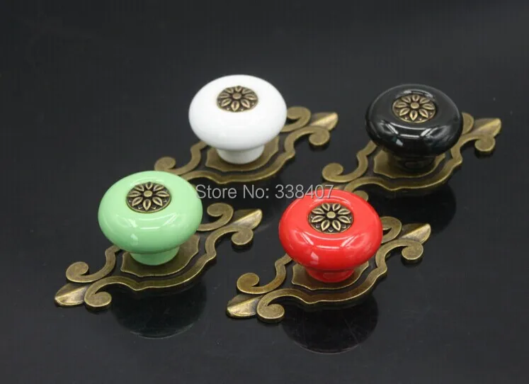 Античная бронза/черная кожа керамические шкафы фурнитура для мебели |