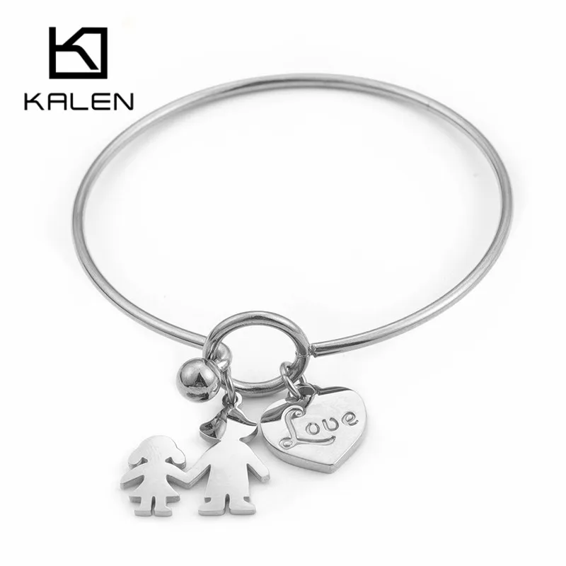 Женский классический браслет KALEN золотого цвета из нержавеющей стали 58 мм с