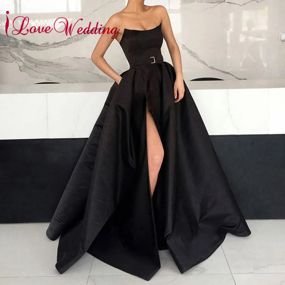 ILoveWedding бордовые платья для выпускного вечера без бретелек линия жесткая