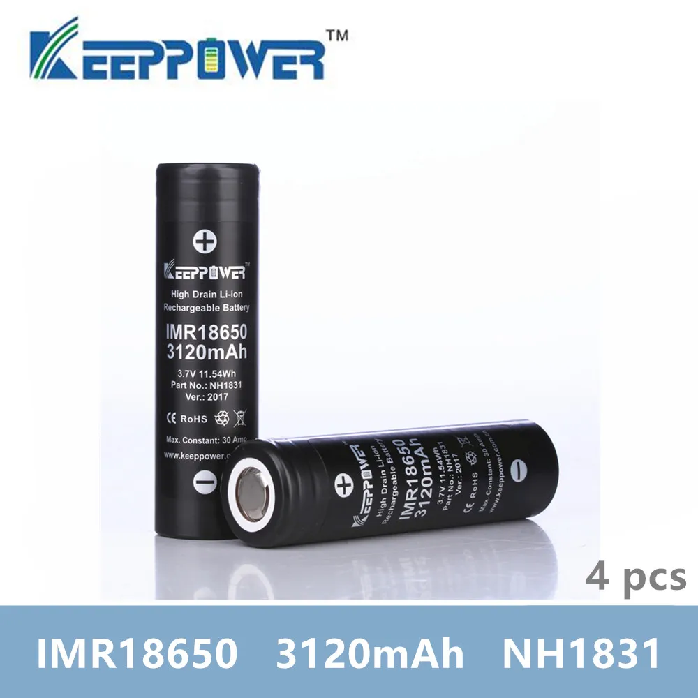 4 шт. Keeppower 30A 3 7 В разрядка IMR18650 3120 мАч NH1831 литий-ионная аккумуляторная батарея IMR