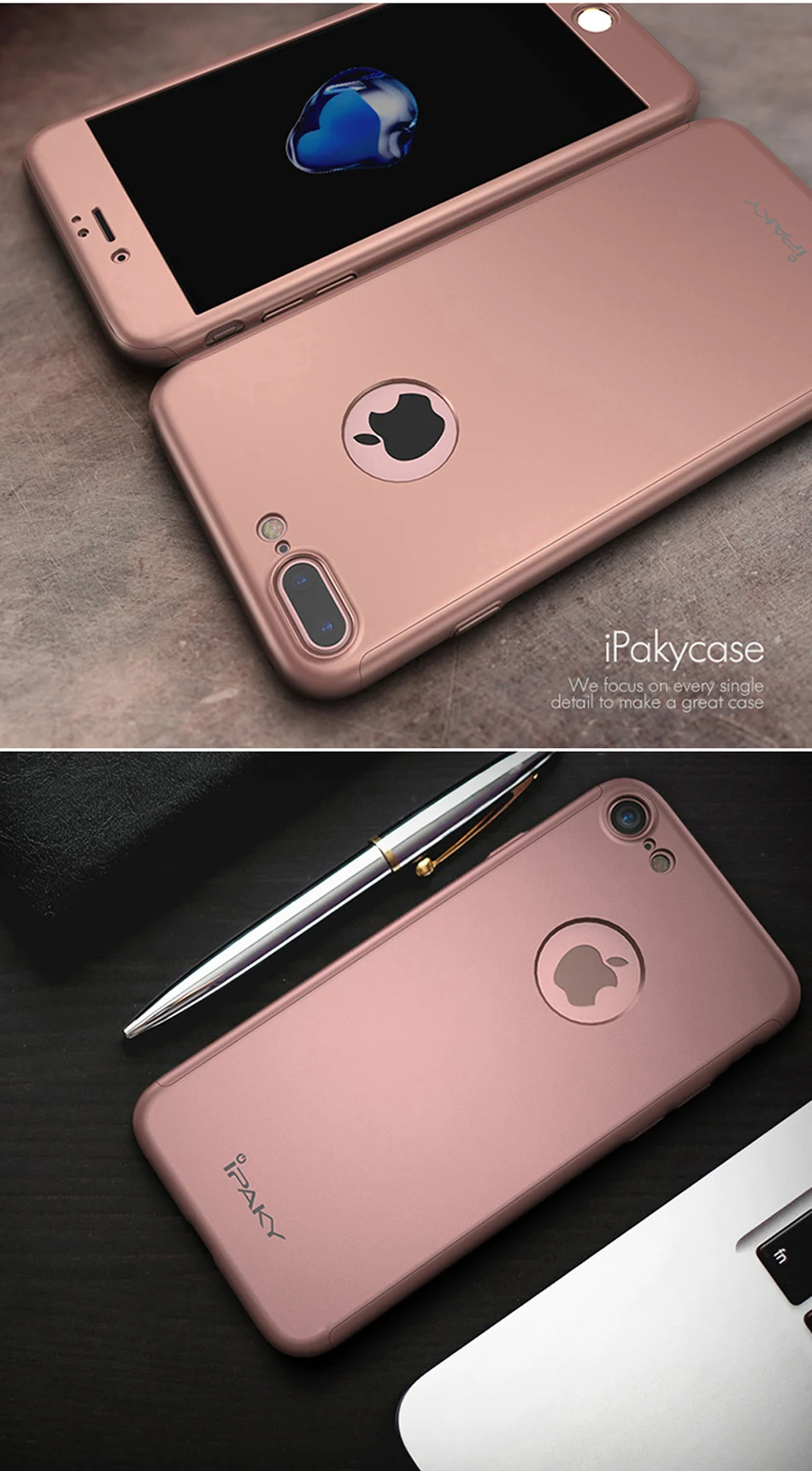 Чехол для iPhone 7, бренд IPAKY, полный Чехол для iPhone 6, 6s Plus, защитный чехол на весь корпус для iPhone 8, 8 Plus, чехол