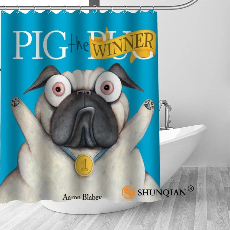 3 Shower Curtain Мопс живопись Ванна Шторы полиэстер ткань душ Шторы ванная комната красивые Ванна Декор печатать фотографии - Цвет: 3 Shower Curtain