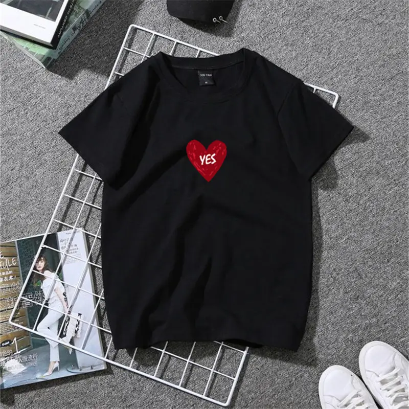Корейская Новинка 2019 весенне-летняя футболка с надписью BF Love футболки коротким