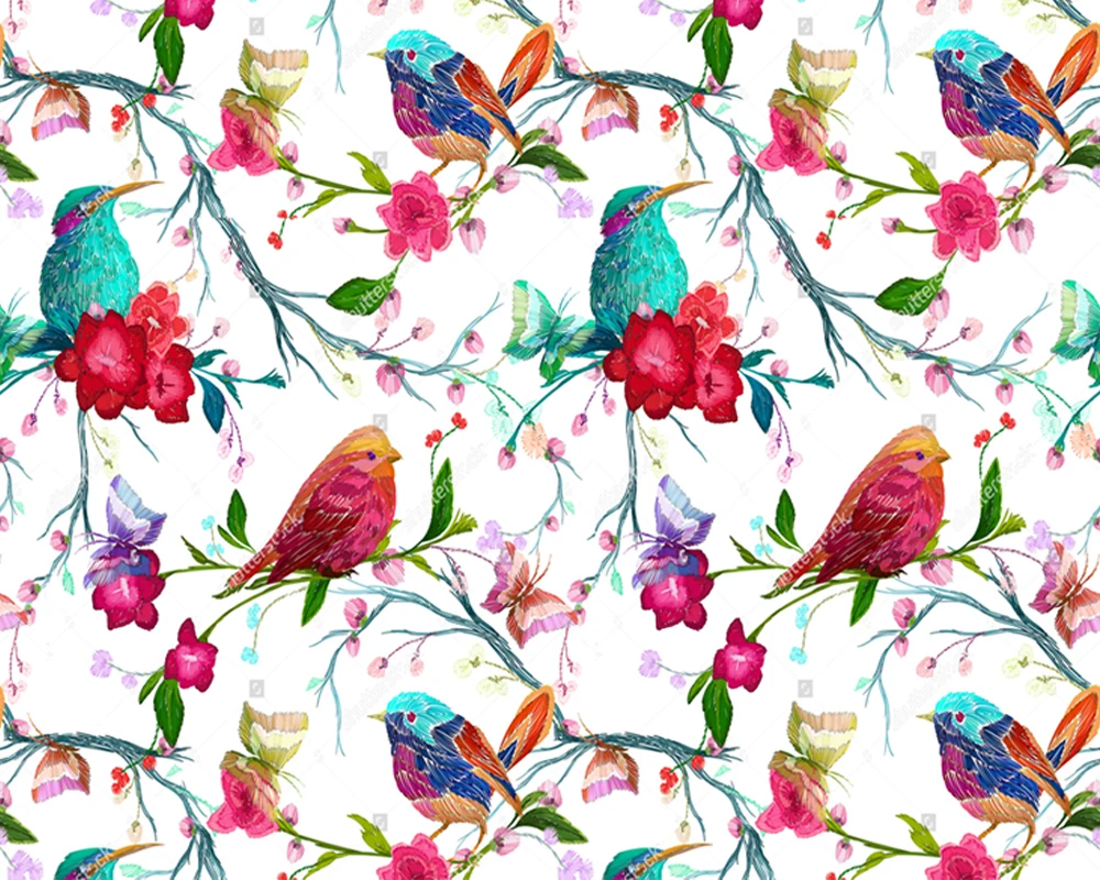 Обои на заказ для домашнего декора птица бабочка и цветы 3D Роспись гостиной