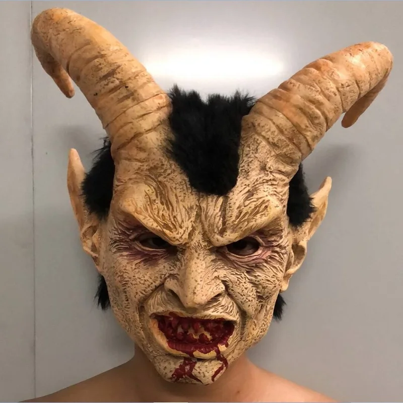 

Kigurumi Halloween Cosplay goat Horror Masks Monster Helmet Masquerade Props Terror Latex Scary Brain Party Mask Zombie
