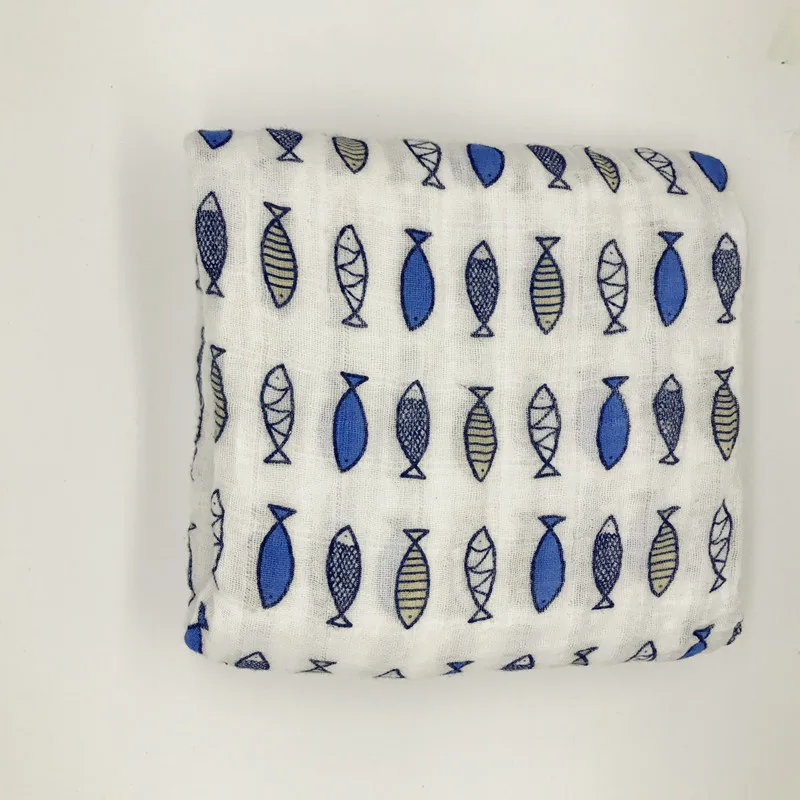 Пеленка для младенцев из муслина мягкое дышащее хлопковое одеяло с мультяшным