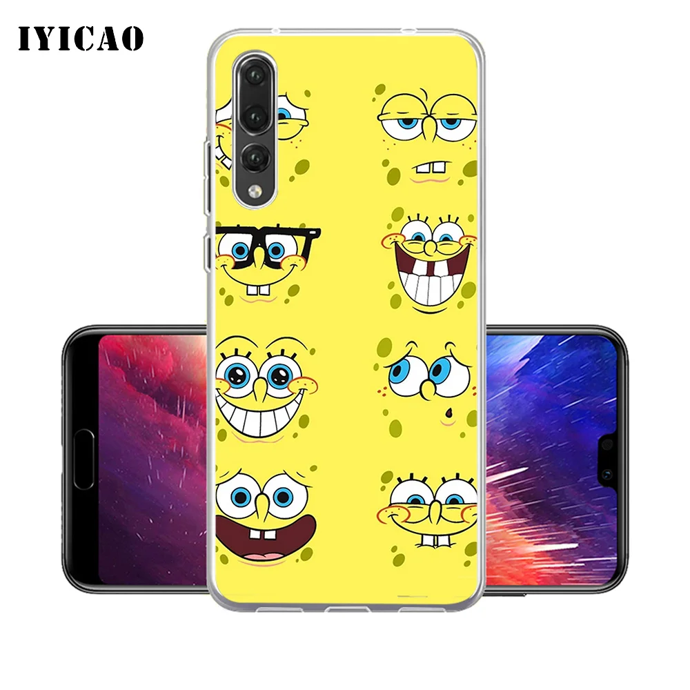 IYICAO Губка Боб Квадратные Штаны Мягкий силиконовый чехол для телефона Huawei P30 P20 Pro