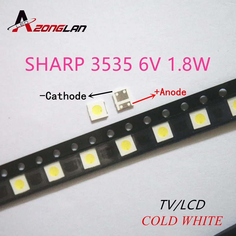 100 шт. светодиодная подсветка для телевизора SHARP LED 3535 3537 высокой мощности 1 8 Вт 6 в