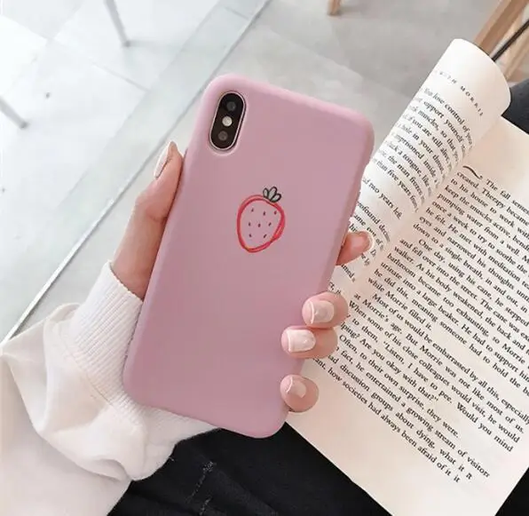 Чехол для телефона Gimfun Pink Fresh клубника Iphone Xs Max Ультратонкий Мягкий силиконовый