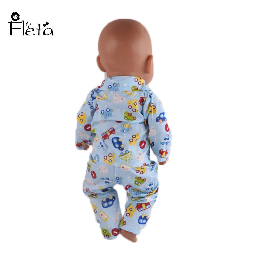 Ручной работы BABY born Zapf С рисунком пижамы костюм куклы одежда подходит 43 см для
