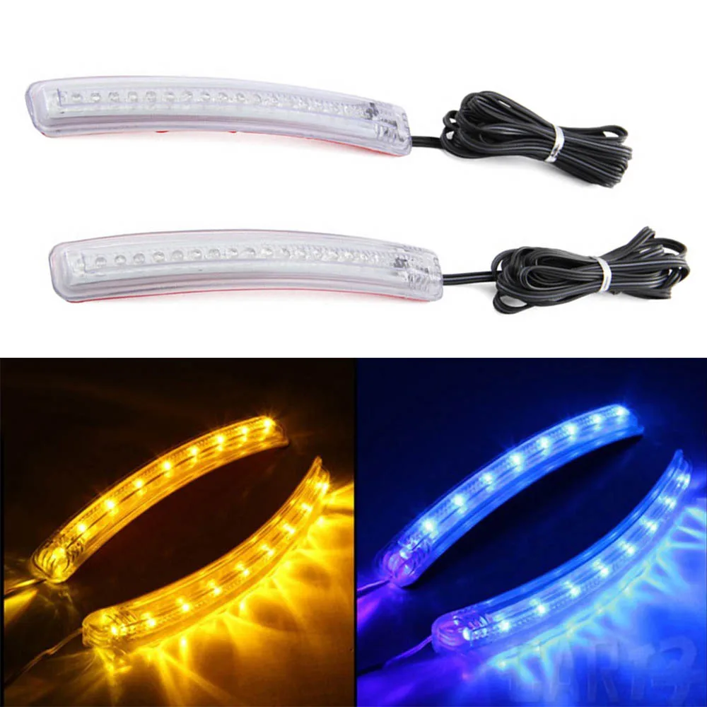 LED Car Light Source Yellow Soft 9 SMD FPC Turn Signal DC 12V Auto Rearview Mirror Indicator Lamp 2pcs/set | Автомобили и
