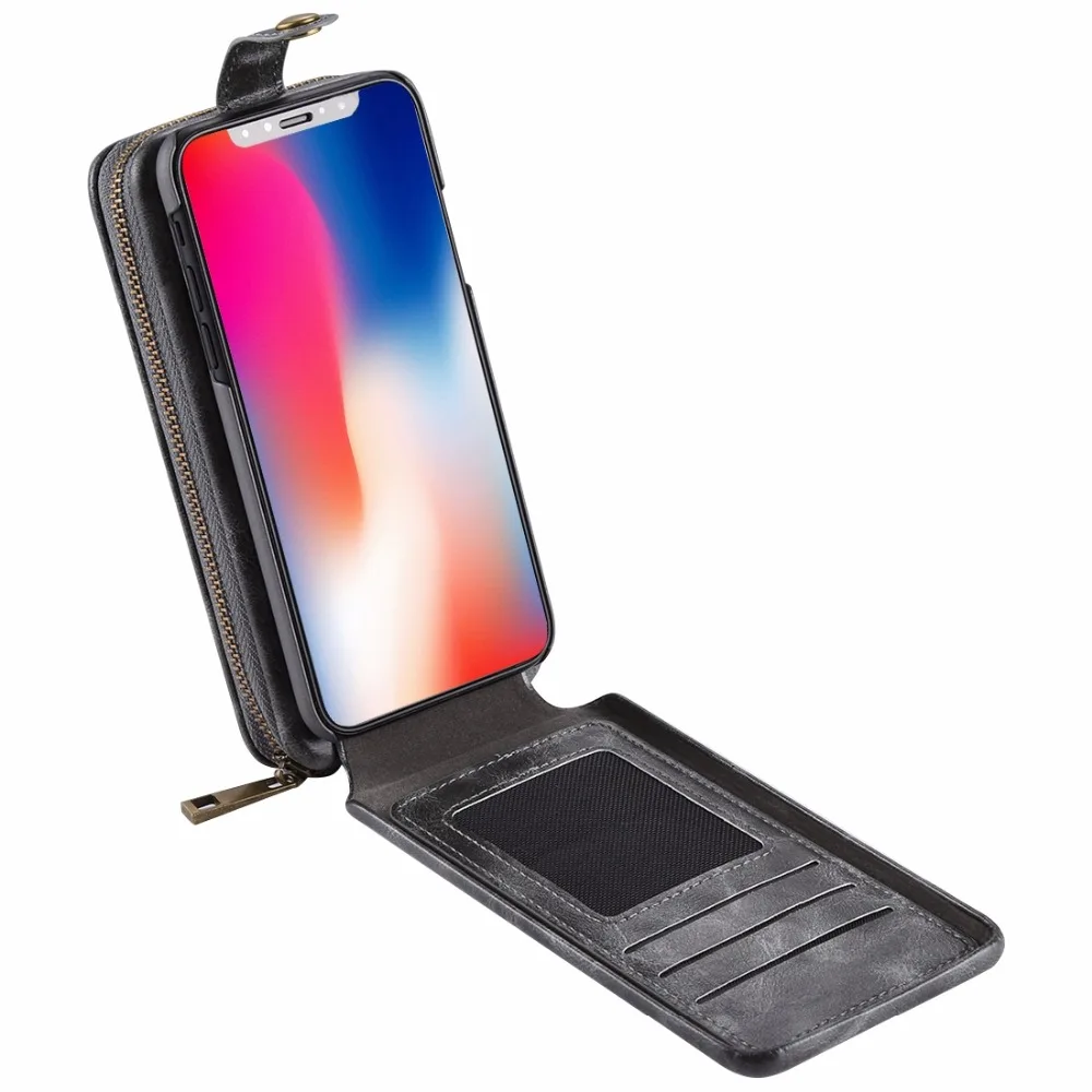 Чехол бумажник для iPhone X вертикальный откидной книжка из искусственной кожи в