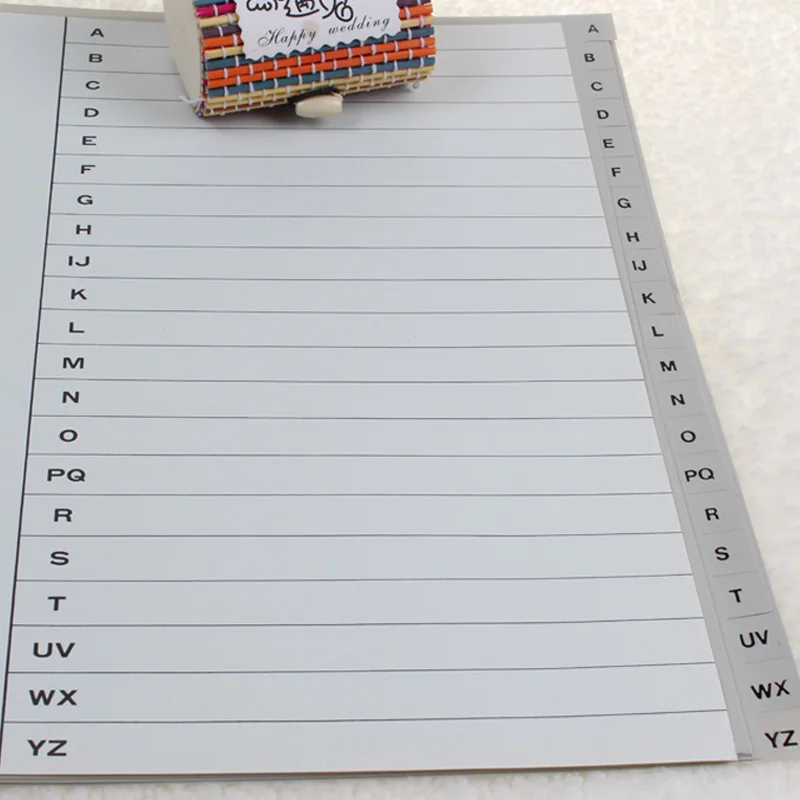 Hfyp IX900 сортировки карты классифицировать Binder Индекс делители бумажные карты 11 отверстия 26 Английский алфавит 21 листов/сумки папки вложения