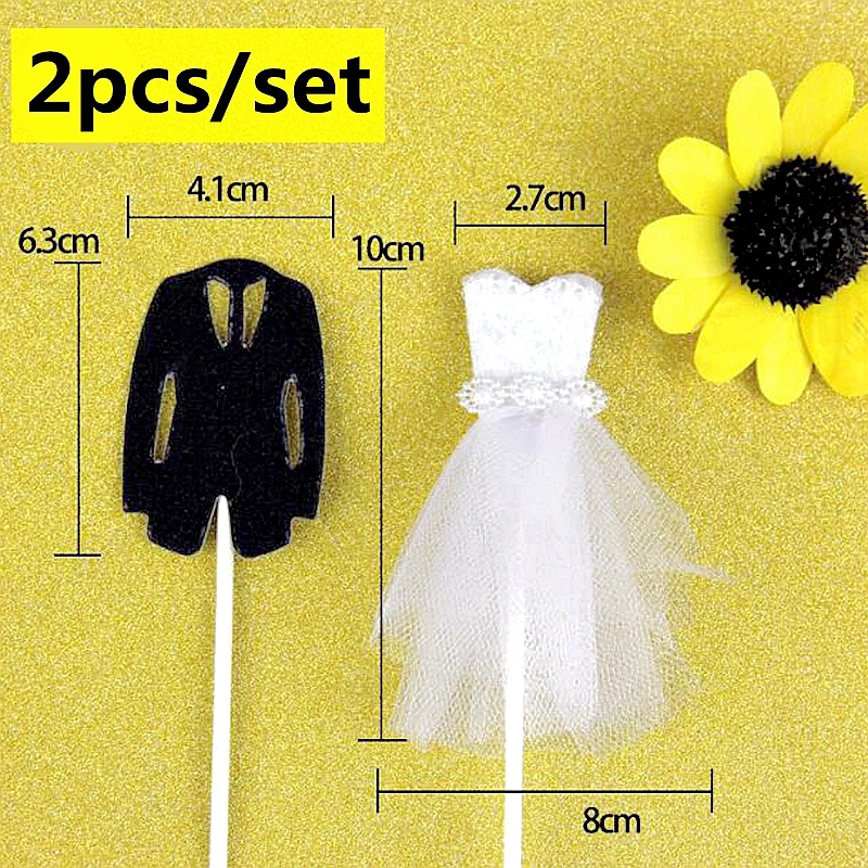 2 шт./компл. свадебный торт фигурки жениха и невесты Вечерние брак украшения в
