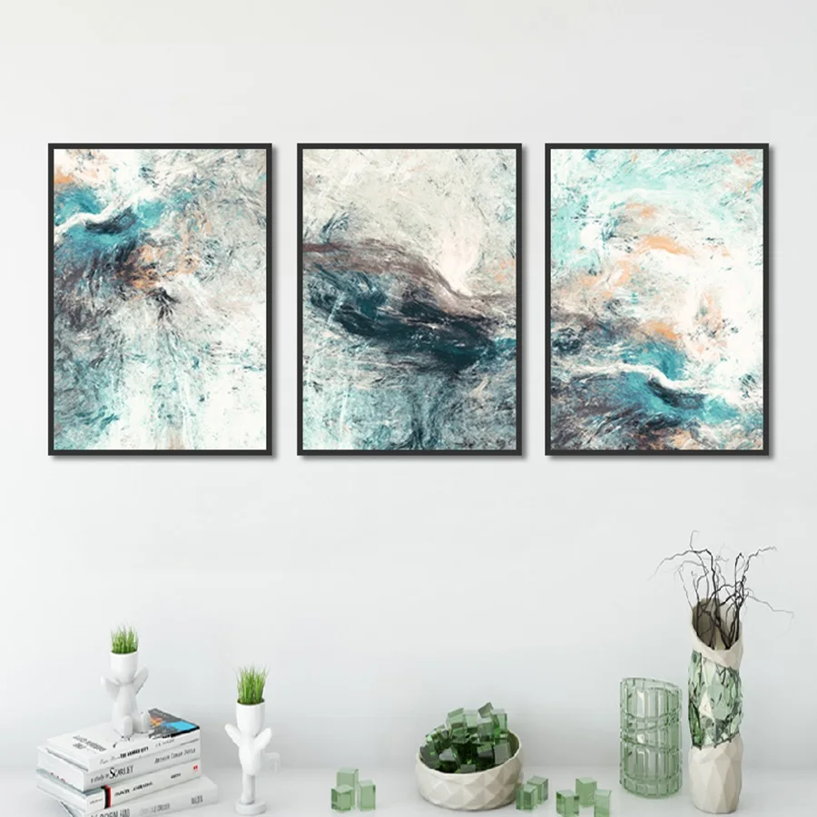 Современное минималистичное абстрактное искусство Тройная декоративная
