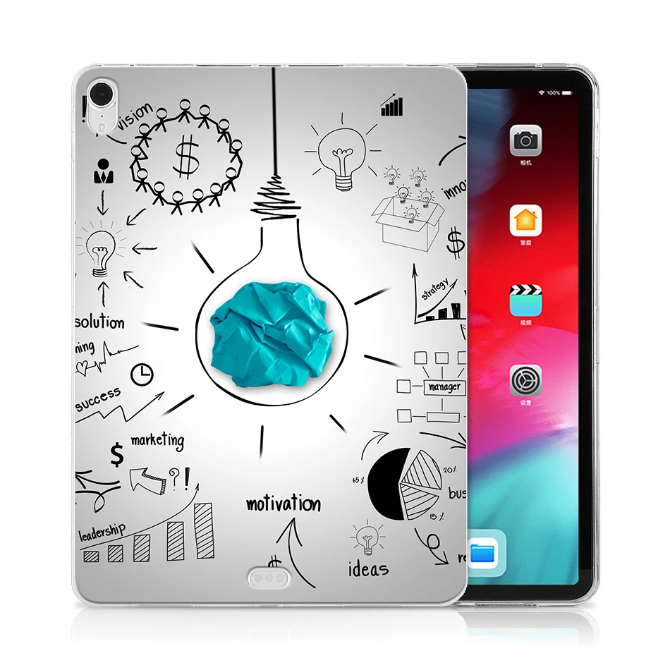IP09 MTT Мягкий силиконовый чехол ТПУ для iPad Pro 12,9 дюйма тонкий прозрачный чехол-накладка планшет для надписей чехол A1895 A1983 A1876 A2014 - Цвет: IP09