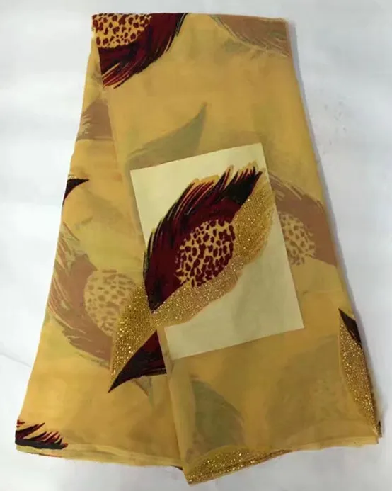 Африканская бархат кружевной ткани в темно-синий с зеленый лист шаблон 5 ярдов/шт