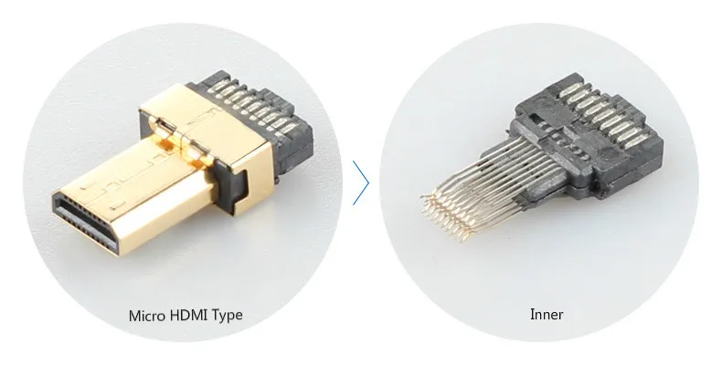 Micro HDMI к HDMI Кабель-адаптер папа-папа поддерживает 4K 60Hz, 3D, Ethernet, аудио возврат совместимый для GoPro Hero 7 6 Hero 5